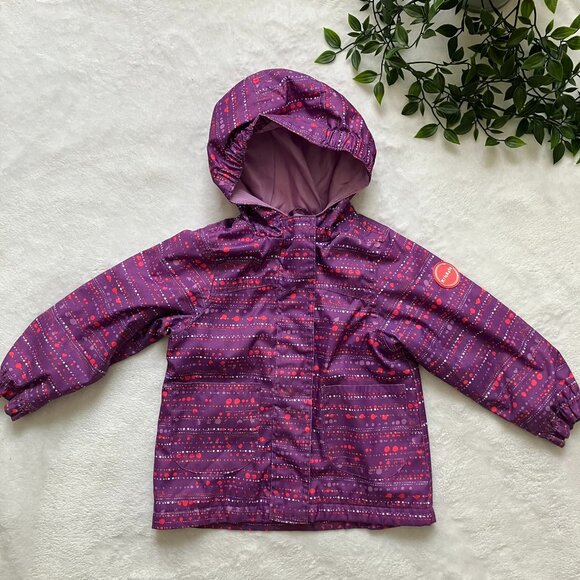 Krickets Waterproof Toddler Kids Rain Jacket Size 3T | GUC Purple Dot Print - Picture 1 of 16
